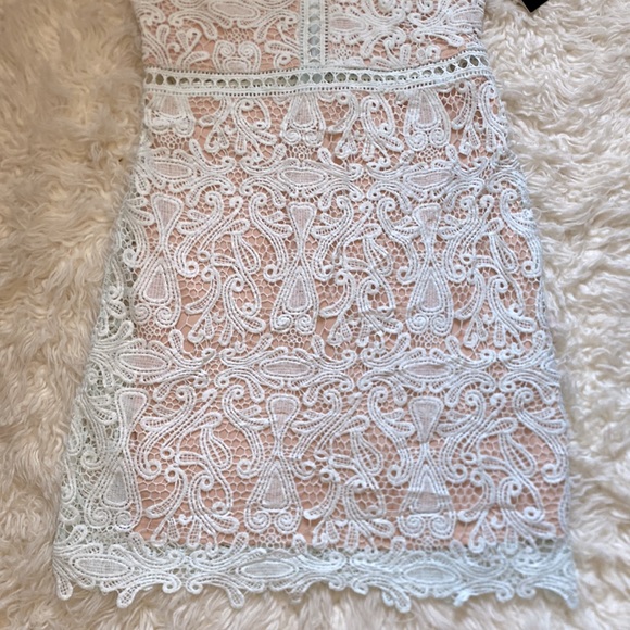 Lulus Dream Life Light Blue Lace Bodycon Dress Size Medium - Picture 3 of 11